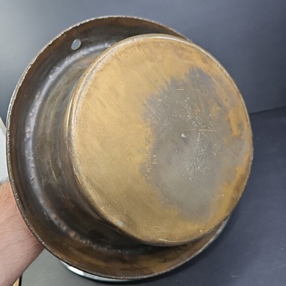 Very Rare Antique Brass Milk Container Jug Lid Amazing Piece 9 Inch Container - Picture 8 of 12